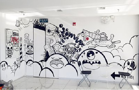 伊川县手绘墙并非传统涂鸦。